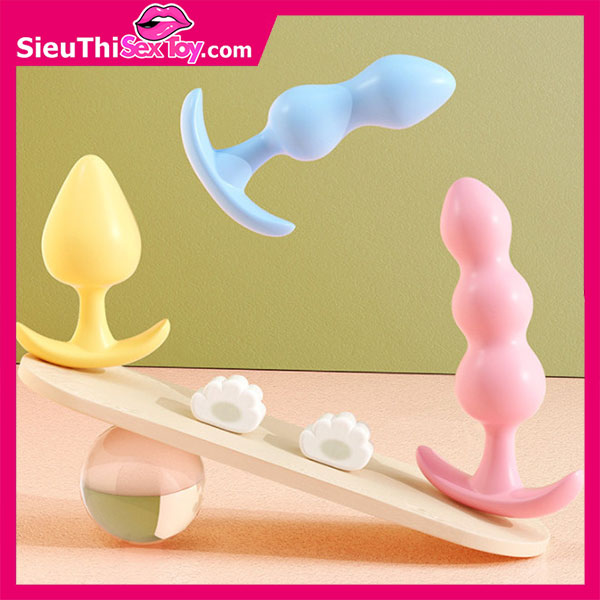 Bộ 3 nút cắm hậu môn nhựa dẻo mềm mại