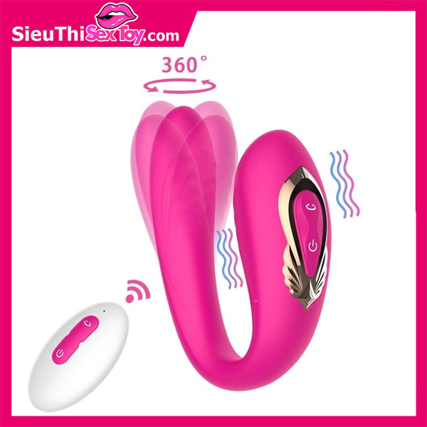 Dụng cụ mát xa điểm G 2 đầu rung ngoáy, có điều khiển từ xa