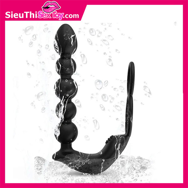 Máy rung hậu môn dạng chuỗi bi rung tỏa nhiệt, có quai đeo điều khiển xa