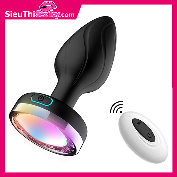 Plug cắm hậu môn điều khiển từ xa có đèn LED 10 chế độ