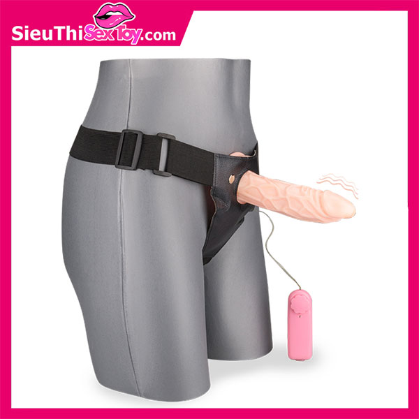 Dương vật giả có dây đeo rỗng ruột cho nam Warrior có rung
